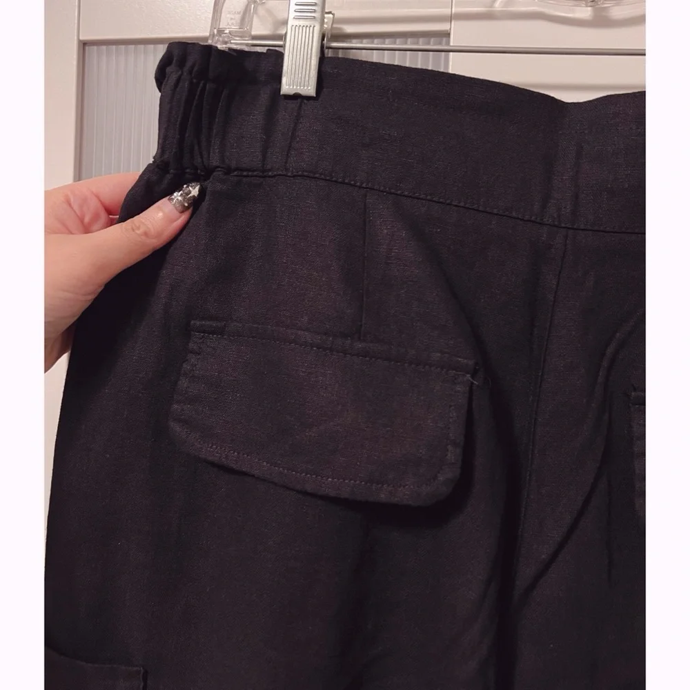 NWOT Zara Black Linen Blend Work Pants Size 8